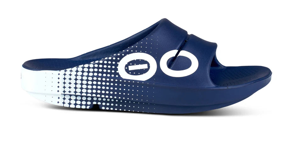 UNISEX OOFOS OOAHH SPORT SLIDE | MATRIX NAVY – Randy's Shoes